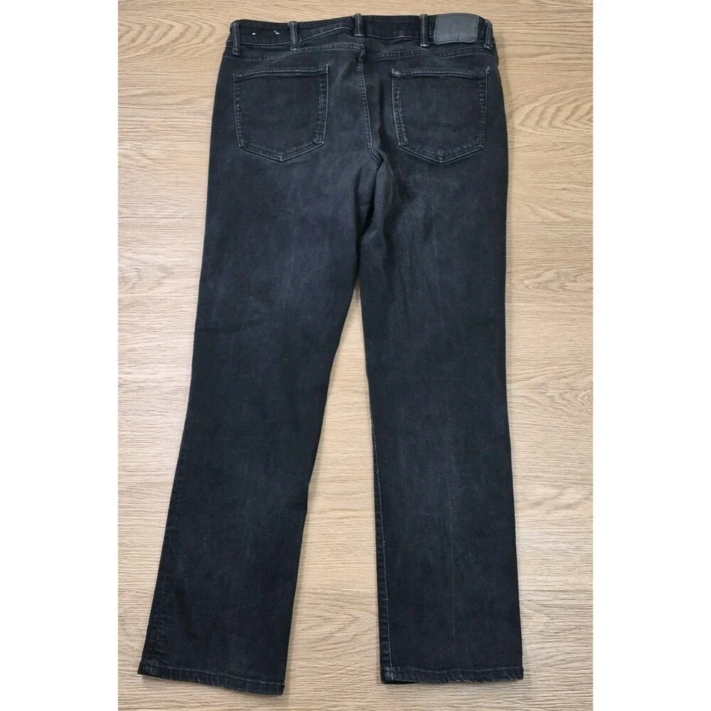 American Eagle Jeans Mens 38x33 Black Original Straight Mid Rise Airflex Denim